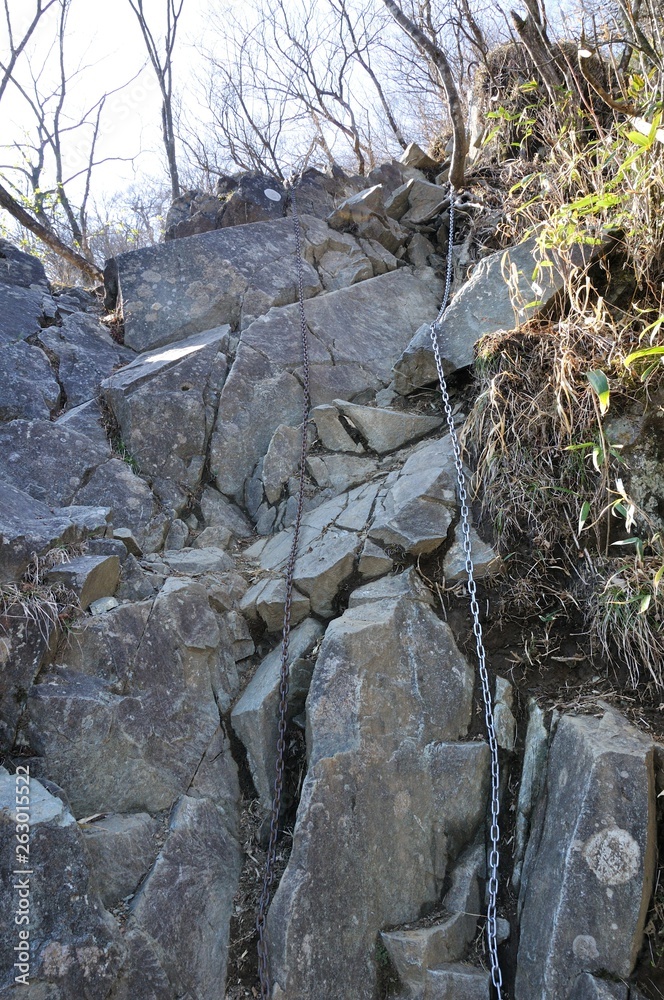 Obraz premium 丹沢主稜の鎖場