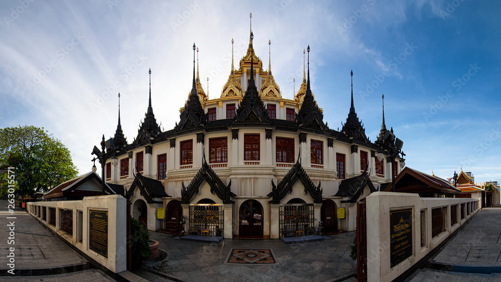 Panorama Metal Castle in the evening on Augsut 08,2015 in Bangkok,Thailand.