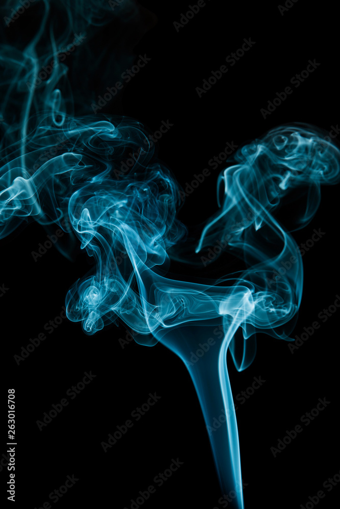Blue smoke on black background Blue smoke on black background