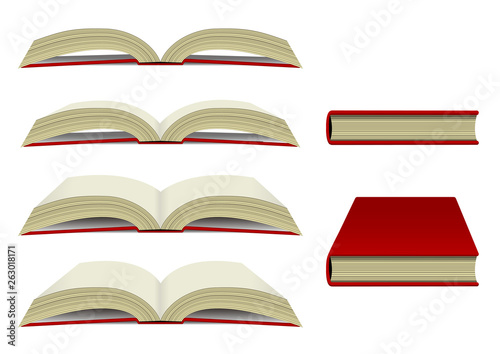 Blank book (side view) illustration set