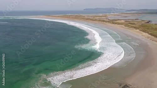 Aerial view of the famous Magheraroarty beach - Machaire Rabhartaigh - on the Wild Atlantic Way in County Donegal - Ireland photo