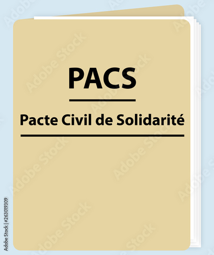 PACS. Pacte civil de solidarité. Dossier. Illustration vectorielle.