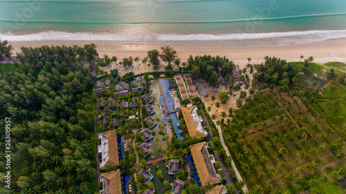 Beautiful luxury resort near sea on beach photo