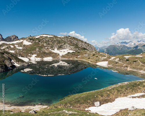 Lake Coldai in the Civetta mountain range, Dolomites Italy