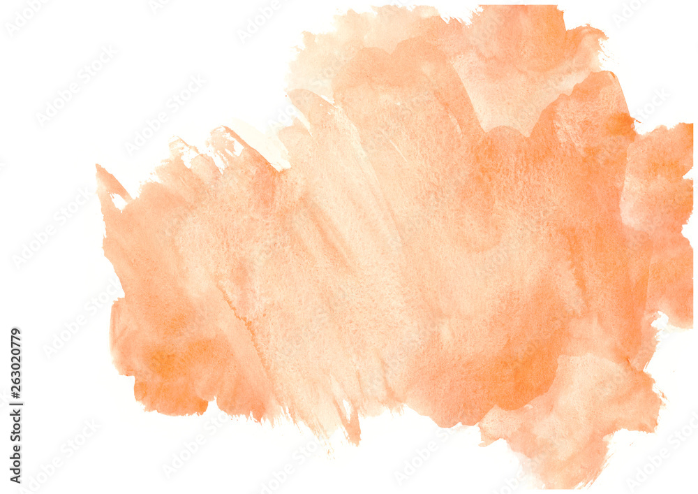 orange watercolor abstract background.Watercolor gradient spots.Banner for advertising and text design