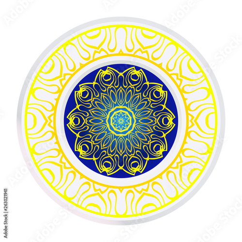Traditional Ornamental Floral Mandala. Vector Illustration. For Coloring Book, Greeting Card, Invitation, Tattoo. Anti-Stress Therapy Pattern.