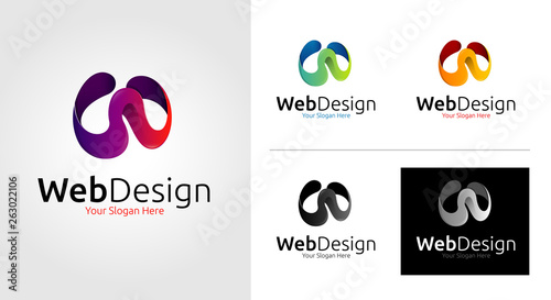 W Letter Logo Template Set