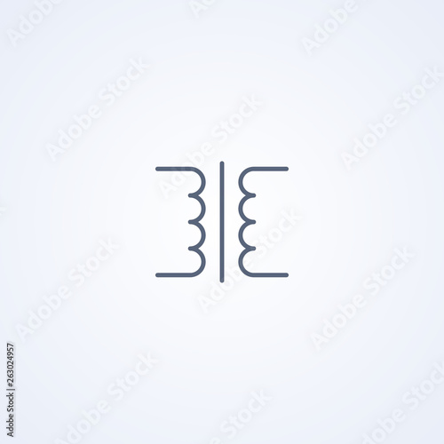 Transformer, vector best gray line symbol