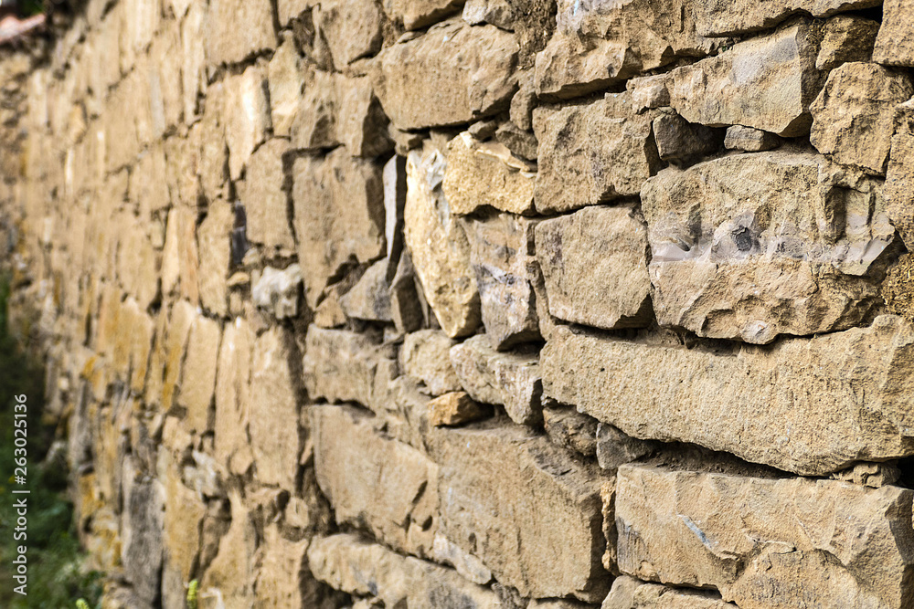old handmade stone garden wall, Old classic walls, as a work of art