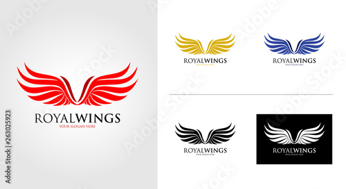 V Letter Wing Logo Template Set