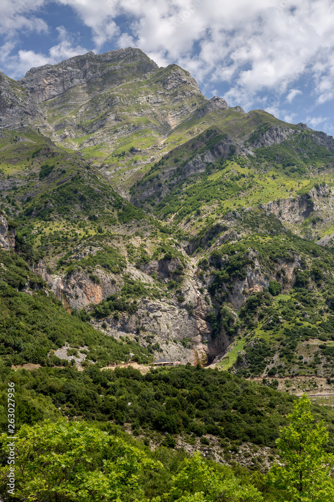 The majestic mountain on a cloudy day  (region Tzoumerka, Epirus, Greece)