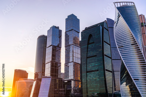 Moscow International Business Centre at evening