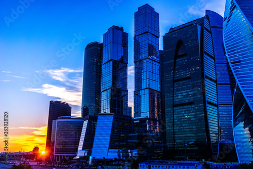 Moscow International Business Centre at evening