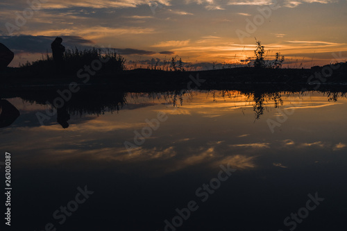 sunset on the river