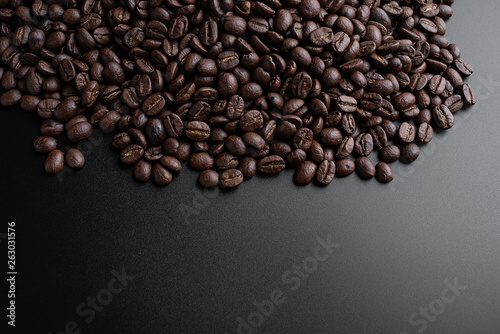 Coffee beans on black background © WR.LILI