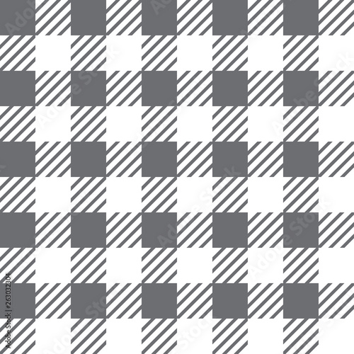 Vector seamless texture with vichy cage ornament. Grey and white cages