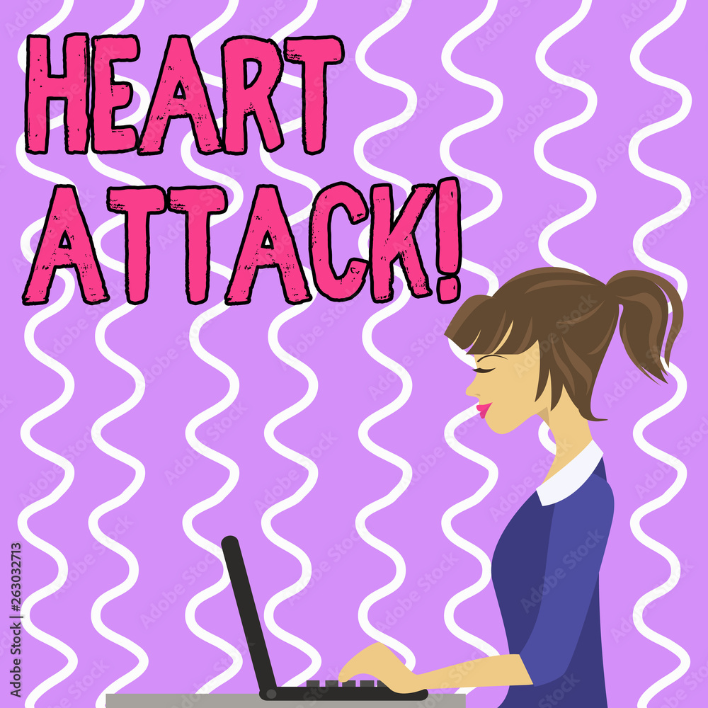 Conceptual hand writing showing Heart Attack. Concept meaning sudden occurrence of coronary thrombosis resulting in death Strip Size Lined Paper Sheet Hanging Using Blue Clothespin