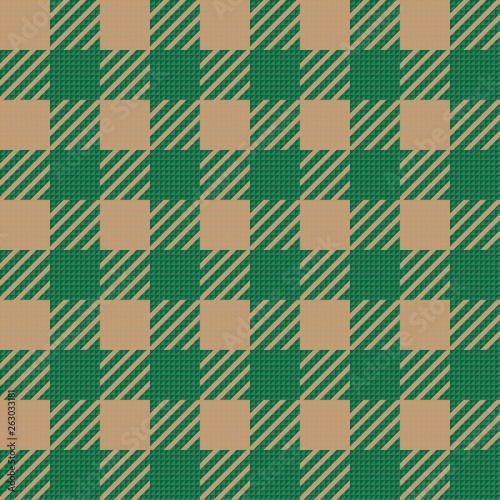 Vector seamless texture with vichy cage ornament. Brown and green cages