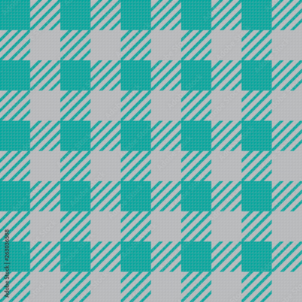 Vector seamless texture with vichy cage ornament. Green and grey cages Vector seamless texture with vichy cage ornament. Green and grey cages