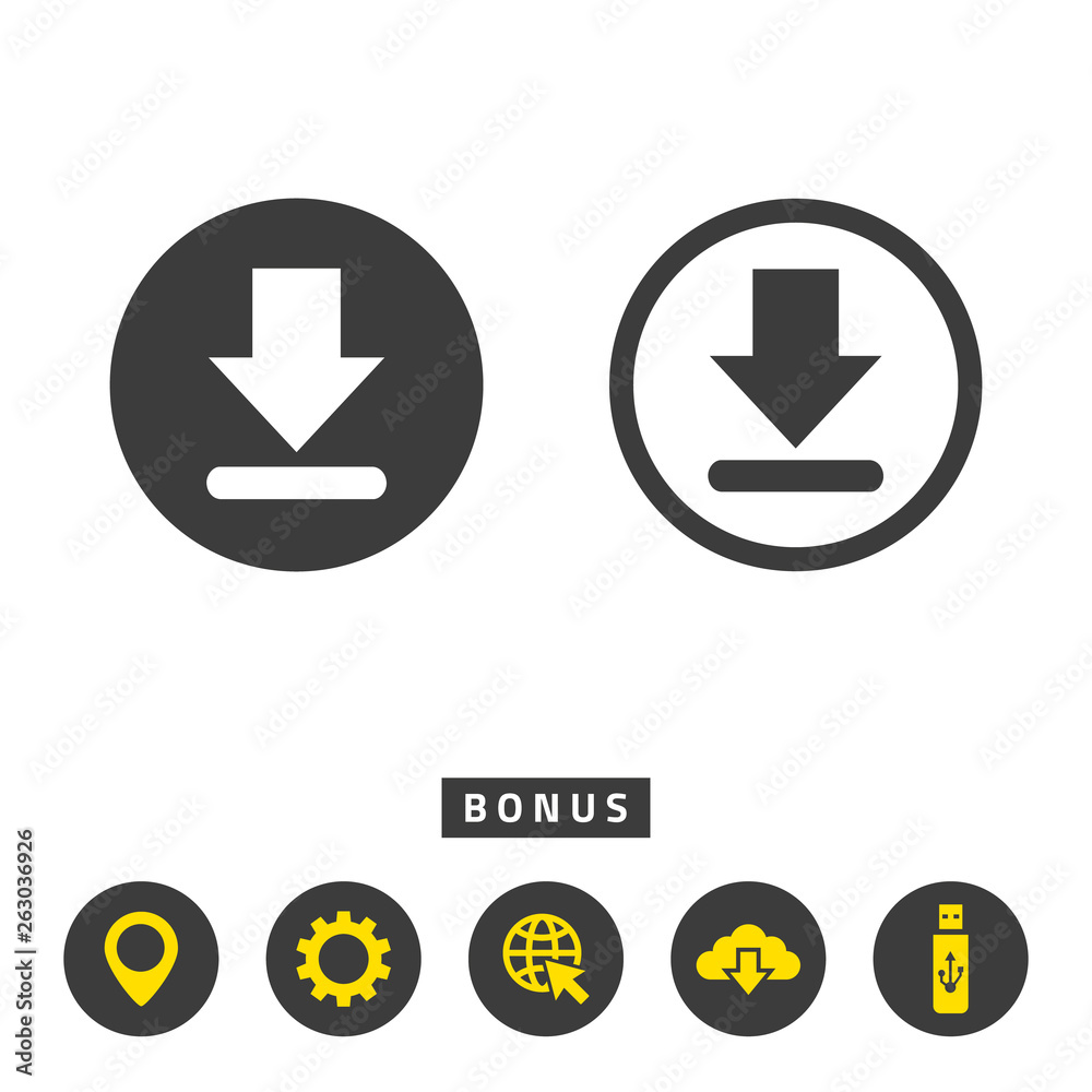 Download icon on white background. Download icon on white background.