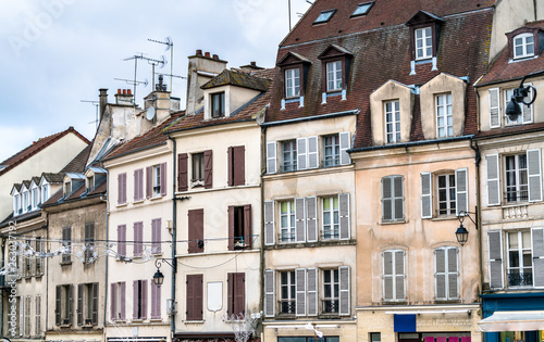Typical french buildings in Meaux, Paris region