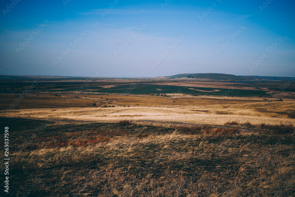 Hills and fields of Russia in hot weather Hills and fields of Russia in hot weather