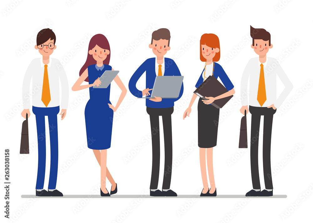 Business people bank office teamwork character. Animation scene people  community. Stock Vector | Adobe Stock
