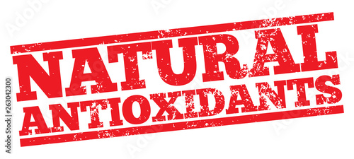 Natural Antioxidants. Red Rubber Stamp.