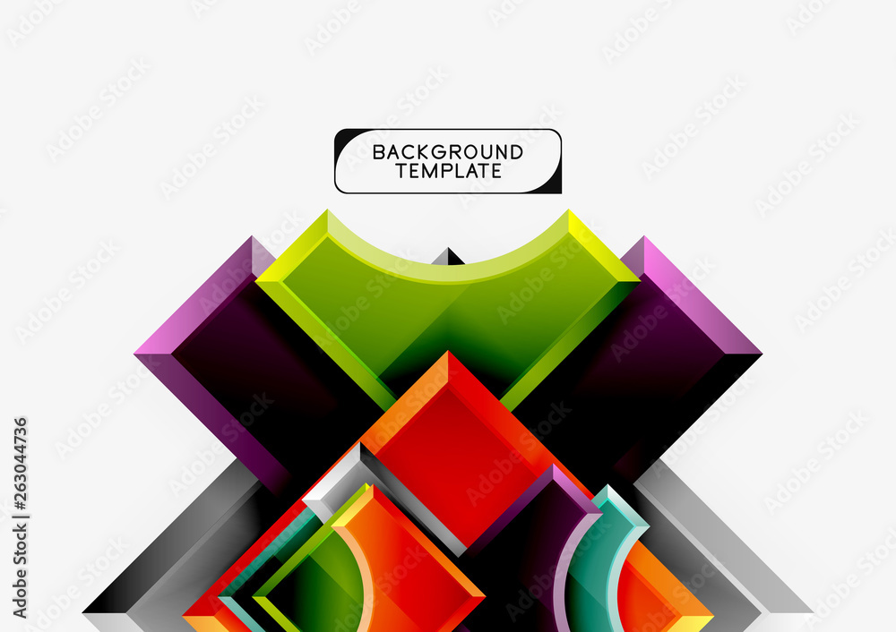 Geometrical 3d shapes background Geometrical 3d shapes background