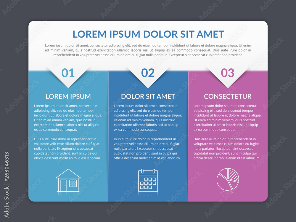 Obraz premium Infographic Template with 3 Steps