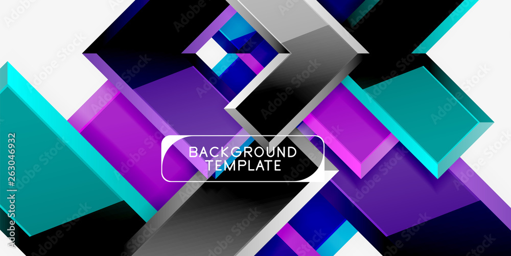 Glossy modern geometric background, abstract arrows composition