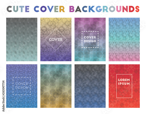 Cute Cover Backgrounds. Admirable geometric patterns. Fancy background. Vector illustration.