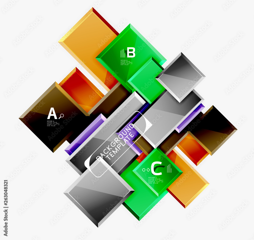 Abstract square composition for background, banner or logo