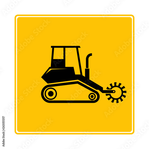 roll compactor icon in yellow background