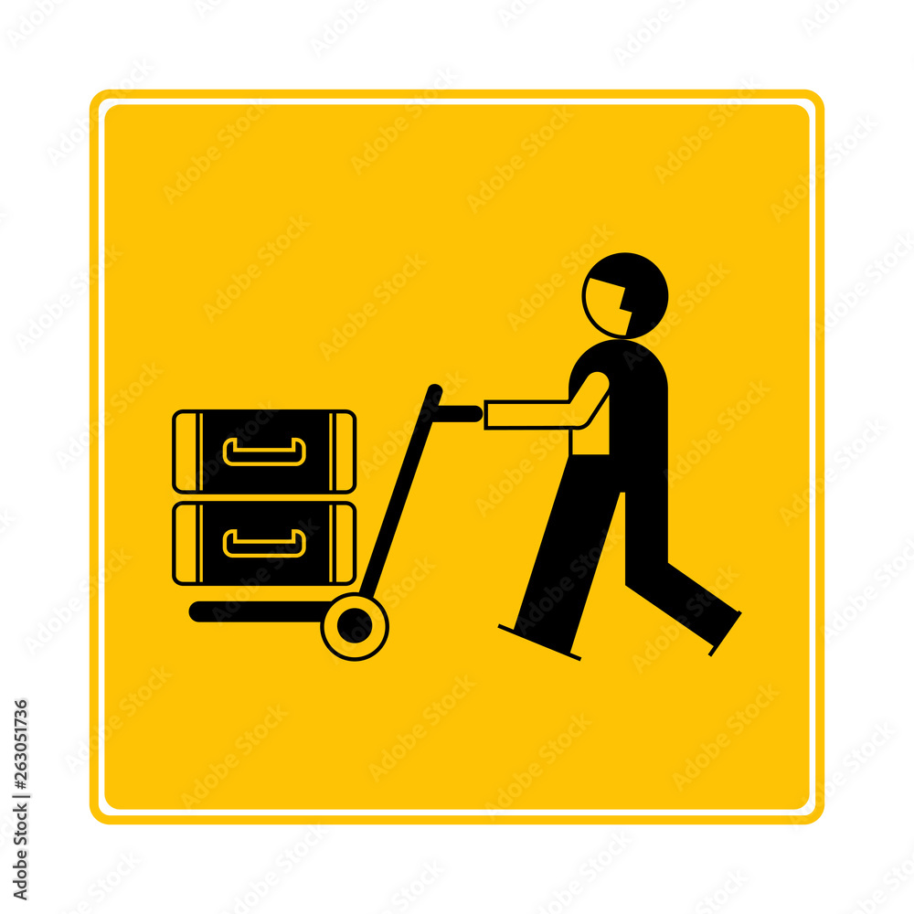 worker icon in yellow background worker icon in yellow background