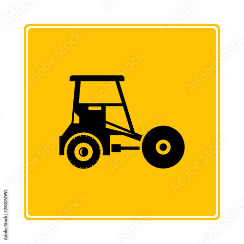 roll compactor icon in yellow background