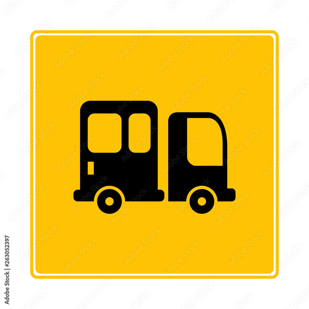 recreational vehicle icon in yellow background recreational vehicle icon in yellow background