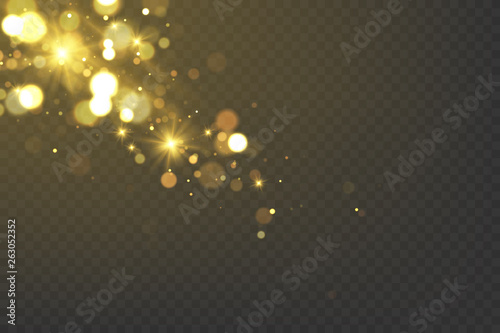 Isolated gold bokeh effect