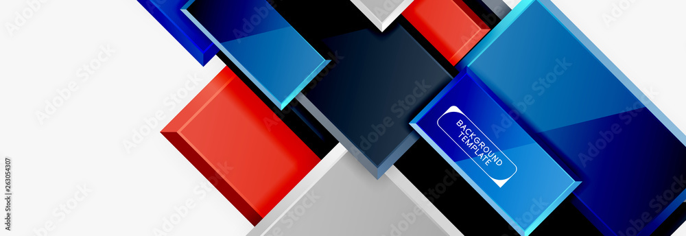 Geometrical design squares abstract banner, glossy shiny effects Geometrical design squares abstract banner, glossy shiny effects