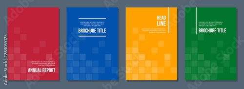 modern minimalistic abstract squared covers set, vector illustration