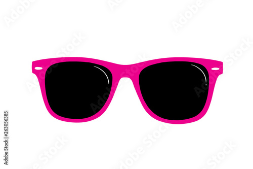 Pink Sunglasses Isolated On White Background