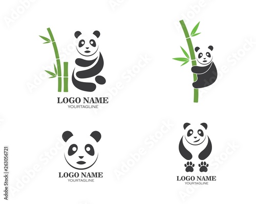 panda ilustration logo vector icon
