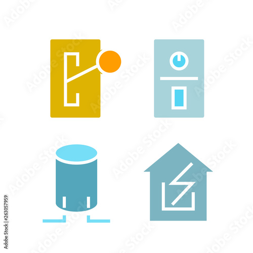 electrical components and tools icons set