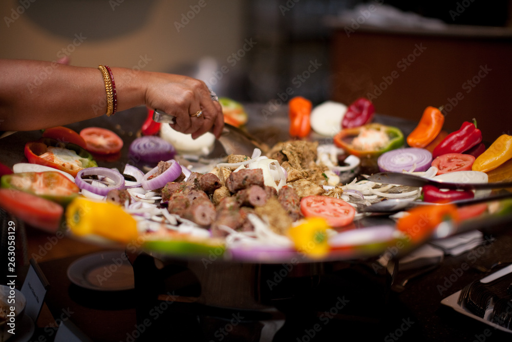 Indian Food served family style Indian Food served family style