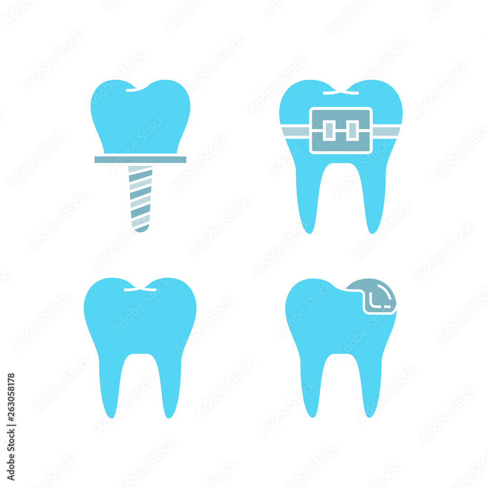 dental icons set dental icons set