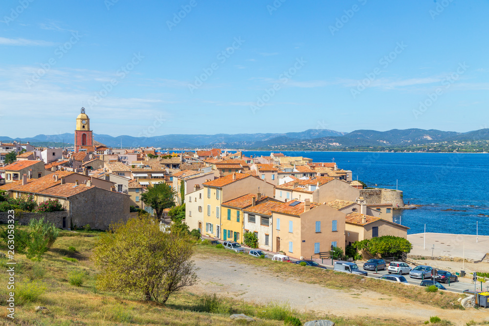 A view of streets and lanscape of Saint Tropez, France