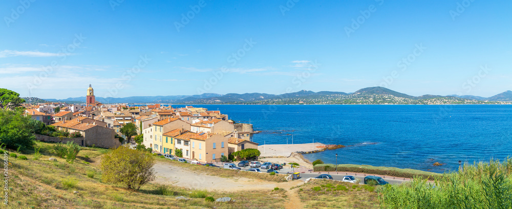 A view of streets and lanscape of Saint Tropez, France