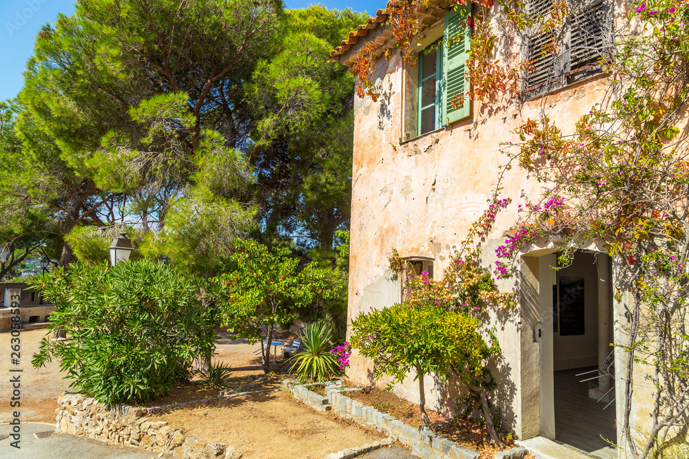 A view of streets and lanscape of Saint Tropez, France