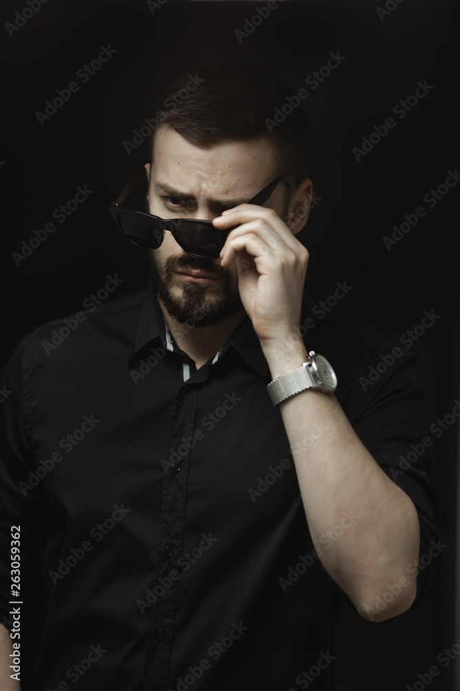 Portrait of Man in Black Indoors Portrait of Man in Black Indoors