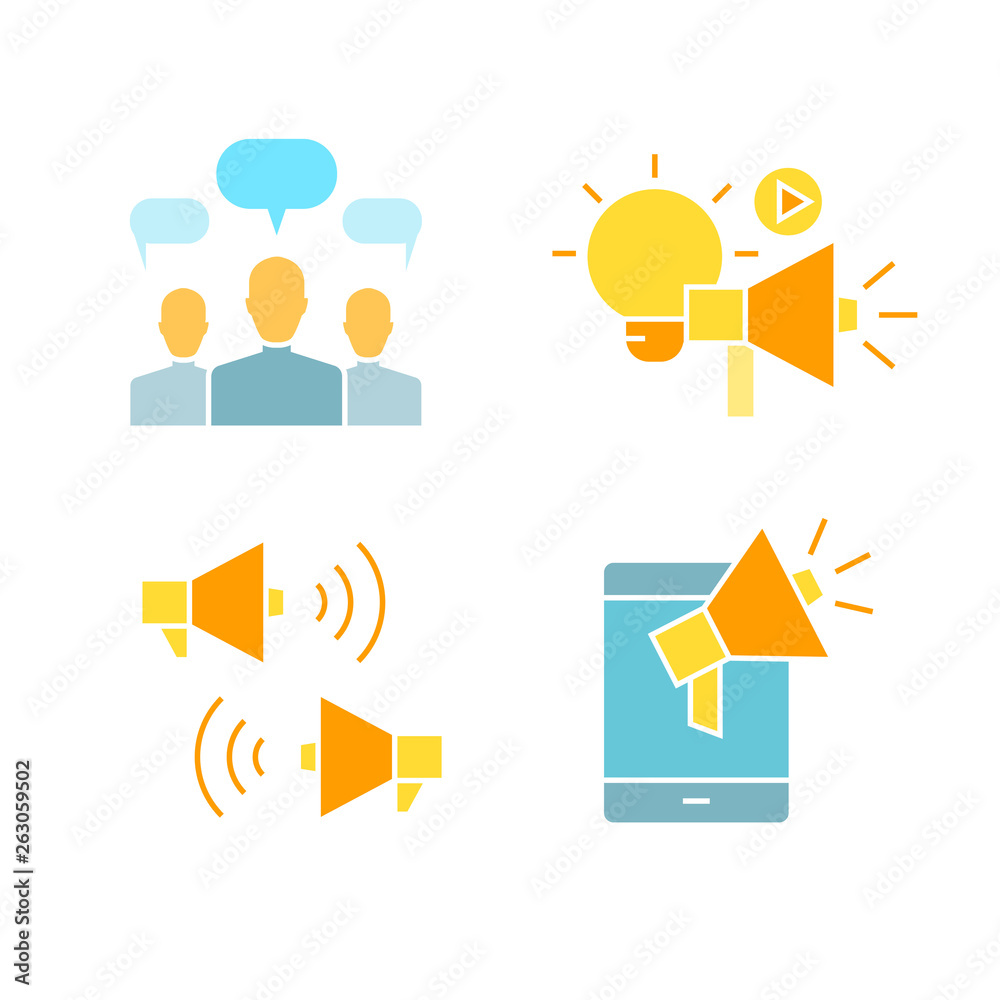 marketing and advertising concept icons